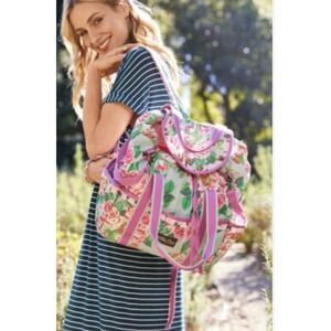 Matilda Jane Carry It All Diaper Bag Backpack Brilliant Daydream Pink Floral